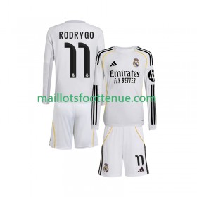 Maillot/Tenue Real Madrid Rodrygo 11 Enfant Domicile 2025/2026 Manche Longue